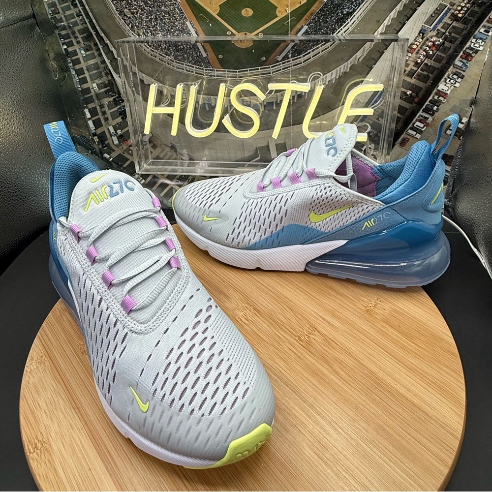 Nike Air Max 270 (GS) Running Platinum Rush Fuchsia Youth Sz 7Y/ Womens 8.5 - Picture 6 of 11